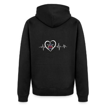 battement de cœur soudeur - Veste à capuche bio Premium Unisexe - noir - Dos - Nico (187cm)