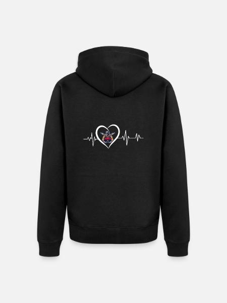 Heartbeat Welder - Unisex Premium Organic Zip Hoodie - black