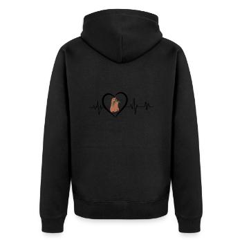 battement de cœur marmotte - Veste à capuche bio Premium Unisexe - noir - Dos - Nico (187cm)