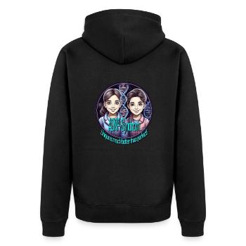 ADNP Syndrom Teenager - Unisex Premium Bio Zip Hoodie - Schwarz - Hinten - Nico (187cm)