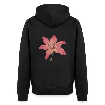 Fleur de lys - Veste à capuche bio Premium Unisexe - noir - Dos - Nico (187cm)