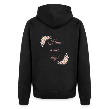 Have a nice day! - Unisex Premium Organic Zip Hoodie - black - Back - Nico (187cm)