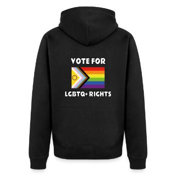 Votez pour les droits des homosexuels - Veste à capuche bio Premium Unisexe - noir - Dos - Nico (187cm)
