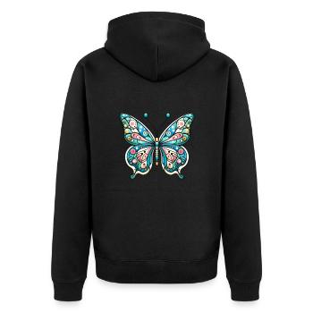 Super Papillon - Éclat Féerique - Veste à capuche bio Premium Unisexe - noir - Dos - Nico (187cm)
