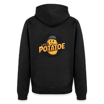 Funny Potato with Baseball Cap Vegan Vegetarian - Unisex Premium Organic Zip Hoodie - black - Back - Nico (187cm)