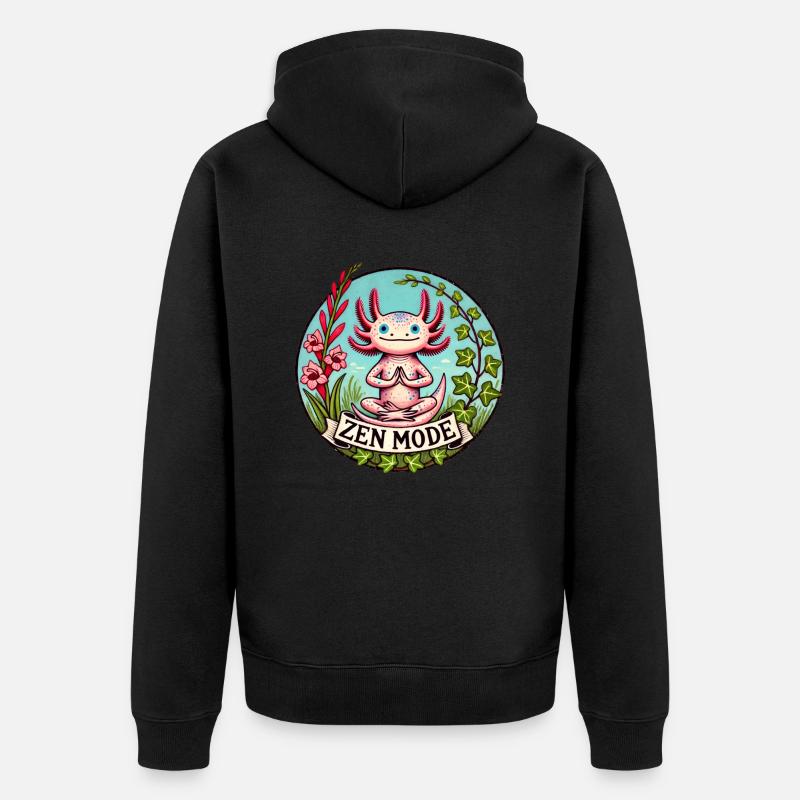 Zen Mode Axolotl - Veste à capuche bio Premium Unisexe - noir