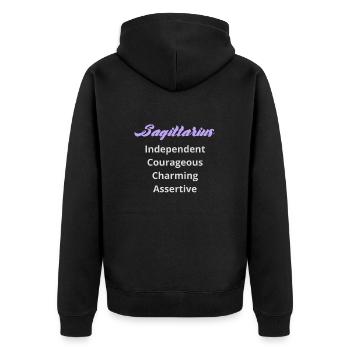 Logo signe astrologique "Sagittaire" - Veste à capuche bio Premium Unisexe - noir - Dos - Nico (187cm)