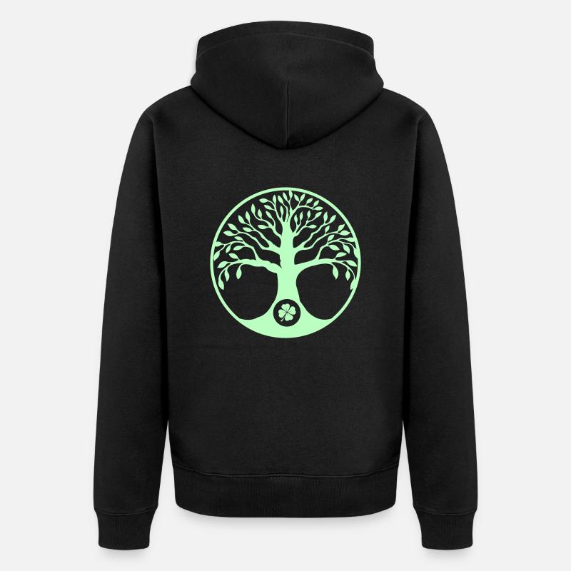 Trèfle Arbre de Vie - Veste à capuche bio Premium Unisexe - noir