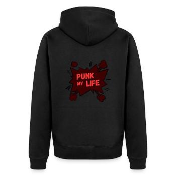punk my life - Veste à capuche bio Premium Unisexe - noir - Dos - Nico (187cm)