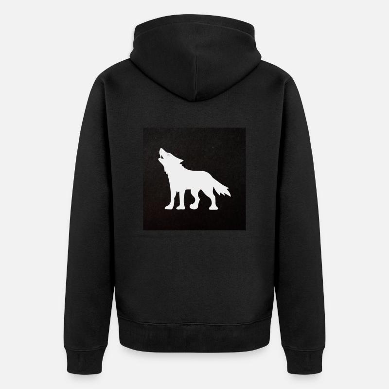 Wolf - Unisex Premium Bio Zip Hoodie - Schwarz