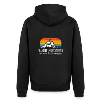 Vanlife adventurer - rainbow pride colours - Unisex Premium Organic Zip Hoodie - black - Back - Nico (187cm)