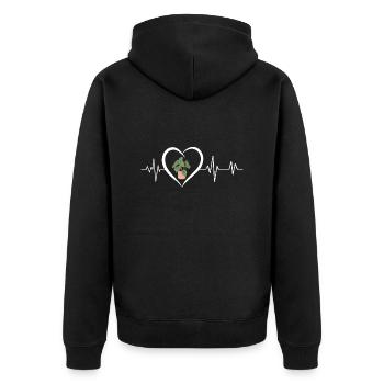 battement de cœur pot de fleur - Veste à capuche bio Premium Unisexe - noir - Dos - Nico (187cm)