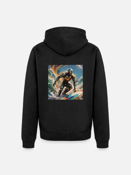 Surfrobot - Unisex Premium Bio Zip Hoodie - Schwarz