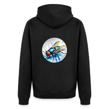 Nœud papillon rond - Veste à capuche bio Premium Unisexe - noir - Dos - Nico (187cm)