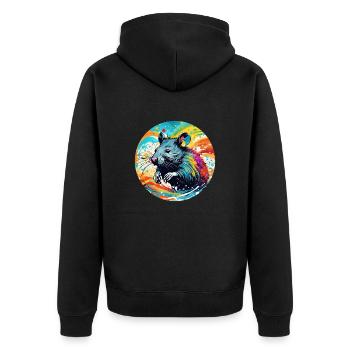 Lot rond de rat - Veste à capuche bio Premium Unisexe - noir - Dos - Nico (187cm)