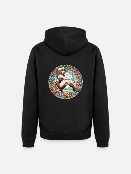 Pinup Southern Belle - Unisex Premium Organic Zip Hoodie - black