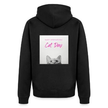 CATS DAY HAPPY INTERNATIONAL - Veste à capuche bio Premium Unisexe - noir - Dos - Nico (187cm)