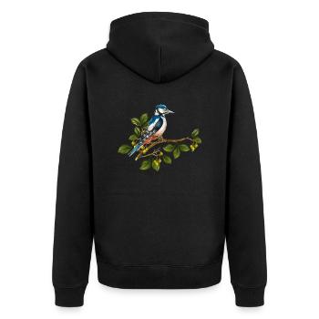 Colorful bird - Unisex Premium Organic Zip Hoodie - black - Back - Nico (187cm)