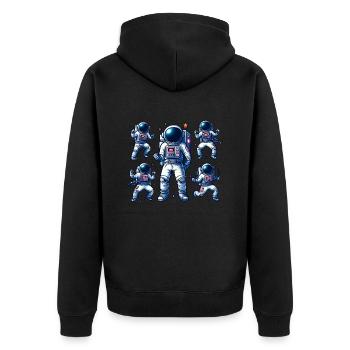 Space Travel - Astroanut Moon Planet - Unisex Premium Organic Zip Hoodie - black - Back - Nico (187cm)
