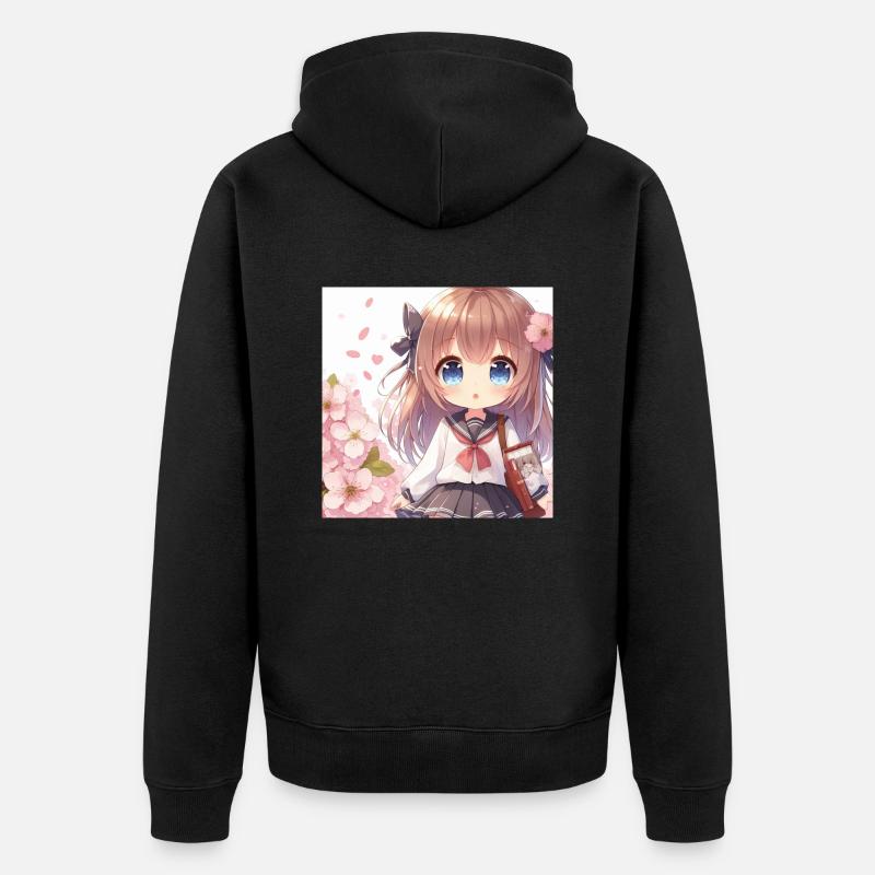 Mangas japonais animés - Veste à capuche bio Premium Unisexe - noir