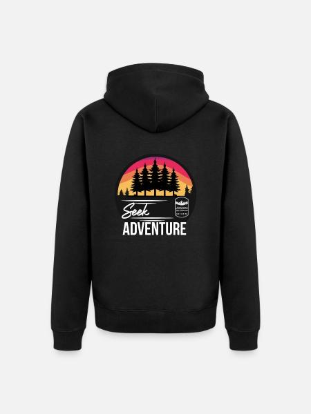 Seek Adventure - Unisex Premium Organic Zip Hoodie - black