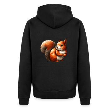 Ecureuil Roux Mignon - Veste à capuche bio Premium Unisexe - noir - Dos - Nico (187cm)