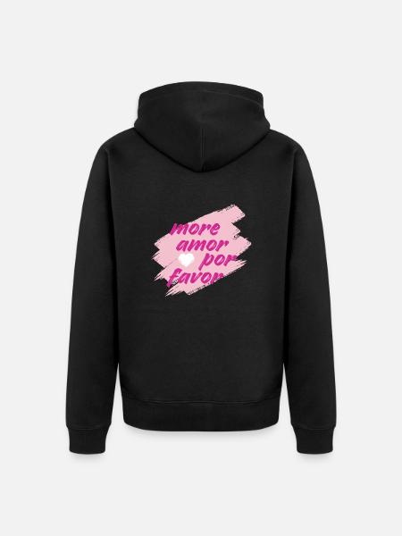 more amor - Unisex Premium Bio Zip Hoodie - Schwarz
