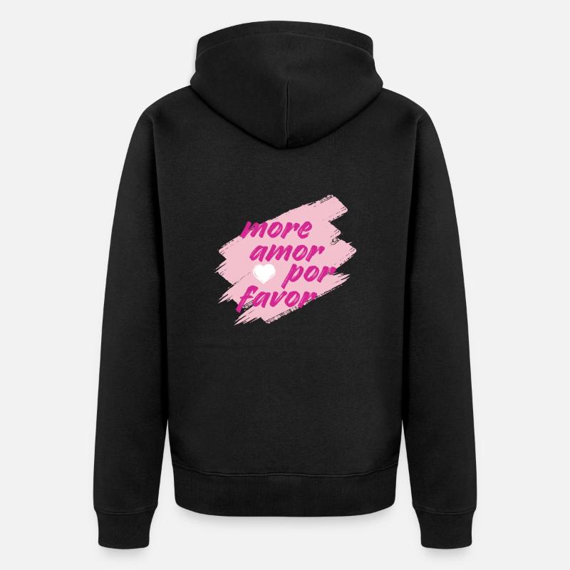 more amor - Unisex Premium Bio Zip Hoodie - Schwarz