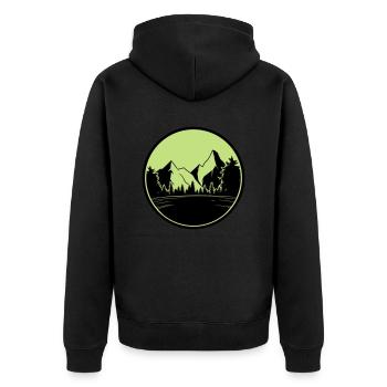 Montagnes Nature - Veste à capuche bio Premium Unisexe - noir - Dos - Nico (187cm)