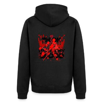 Halloween Heureux Horreur Monstre Sang Effrayant - Veste à capuche bio Premium Unisexe - noir - Dos - Nico (187cm)