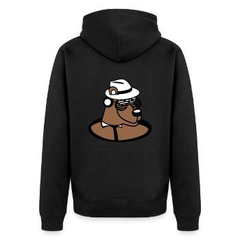 drôle DJ Grizzly Brown Bear Party Club Musique Ours - Veste à capuche bio Premium Unisexe - noir - Dos - Nico (187cm)