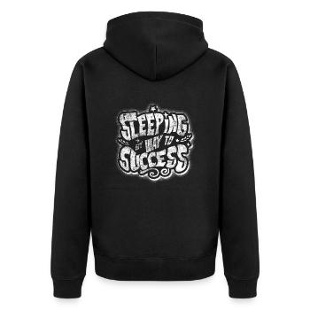 Sleeping My Way To Success Vintage Calligraphy - Unisex Premium Organic Zip Hoodie - black - Back - Nico (187cm)