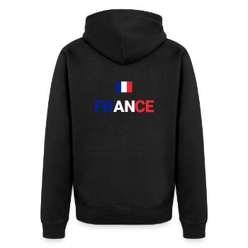 FRANCE - Veste à capuche bio Premium Unisexe - noir - Dos - Nico (187cm)