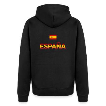 ESPAÑA - Unisex Premium Organic Zip Hoodie - black - Back - Nico (187cm)