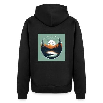 La nature à l’état pur : le t-shirt parfait pour les amateurs de plein air - Veste à capuche bio Premium Unisexe - noir - Dos - Nico (187cm)