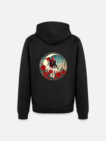 Devil Pinup - Unisex Premium Organic Zip Hoodie - black