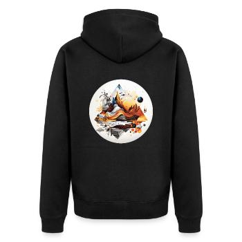 Turning the Tide - Unisex Premium Organic Zip Hoodie - black - Back - Nico (187cm)