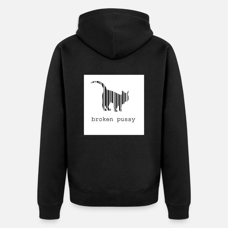 Broken Katze - Unisex Premium Bio Zip Hoodie - Schwarz