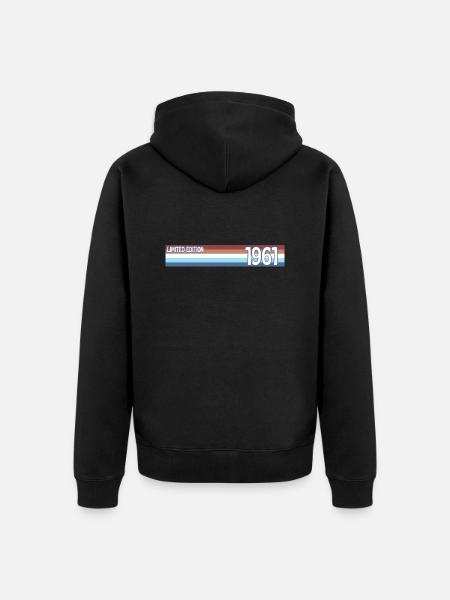 Retro 1961 Limited Edition - Unisex Premium Organic Zip Hoodie - black