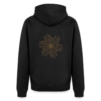 Sun in volutes - Unisex Premium Organic Zip Hoodie - black - Back - Nico (187cm)