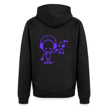 Listening to Loud Music Sheet Music DJ Cool Party Club Fun - Unisex Premium Organic Zip Hoodie - black - Back - Nico (187cm)