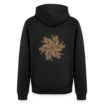 Sonnenfeder - Unisex Premium Bio Zip Hoodie - Schwarz - Hinten - Nico (187cm)