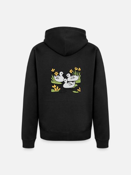 Entchen - Unisex Premium Bio Zip Hoodie - Schwarz