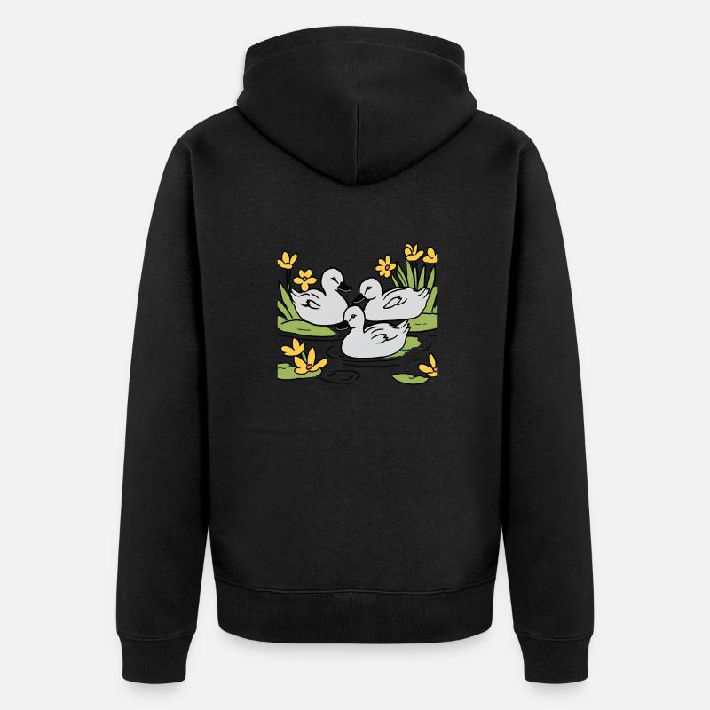 Entchen - Unisex Premium Bio Zip Hoodie - Schwarz