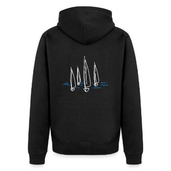 Segelboot Segeln Segelboote - Unisex Premium Bio Zip Hoodie - Schwarz - Hinten - Nico (187cm)