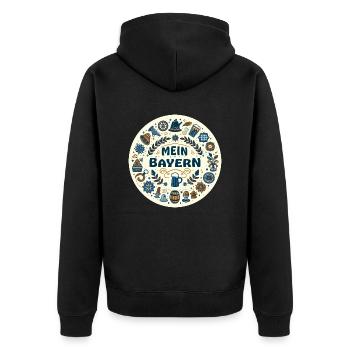 Mein Bayern - Unisex Premium Bio Zip Hoodie - Schwarz - Hinten - Nico (187cm)