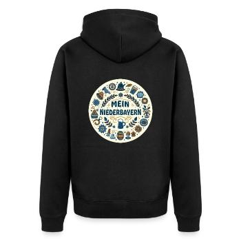 Ma Basse-Bavière en Bavière - Veste à capuche bio Premium Unisexe - noir - Dos - Nico (187cm)
