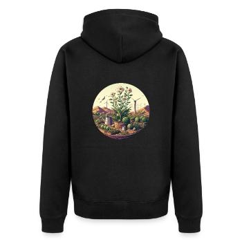 Plant (grounds) Gifts - Unisex Premium Organic Zip Hoodie - black - Back - Nico (187cm)