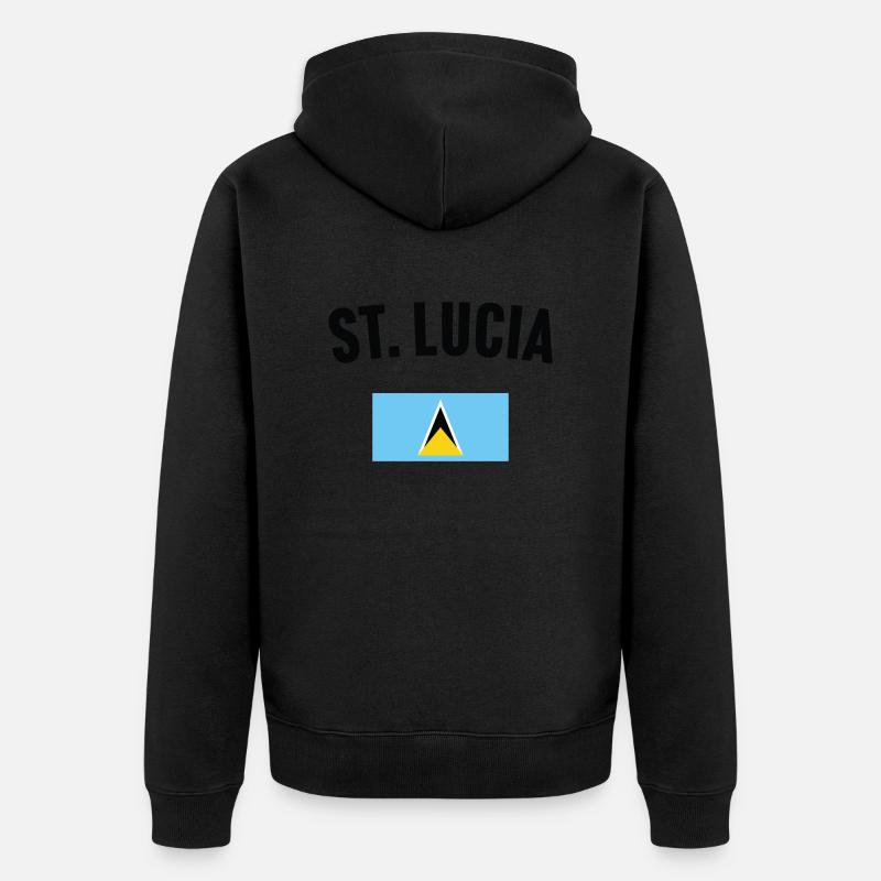 Drapeau de Sainte-Lucie - Veste à capuche bio Premium Unisexe - noir