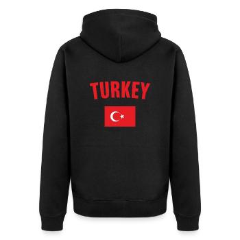 Drapeau de la Turquie - Veste à capuche bio Premium Unisexe - noir - Dos - Nico (187cm)
